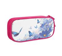 IguaTu Blue Butterfly Large Capacity Pencil Case - Double Layer Stationery Organiser for School, Office, Travel Use