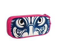 IguaTu Blue Polynesian Maori Tribal Pattern Large Capacity Pencil Case - Double Layer Stationery Organiser for School, Office, Travel Use