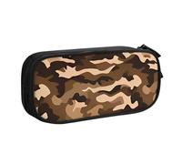 IguaTu Brown Camouflage Large Capacity Pencil Case - Double Layer Stationery Organiser for School, Office, Travel Use