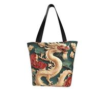 IguaTu chinese dragon Women Casual Shoulder Tote Bag Large Capacity Lightweight Handbag with Zipper for Shopping Travel and Daily Use