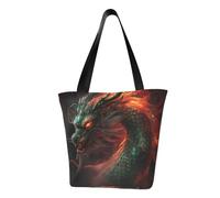 IguaTu chinese dragon Women Casual Shoulder Tote Bag Large Capacity Lightweight Handbag with Zipper for Shopping Travel and Daily Use