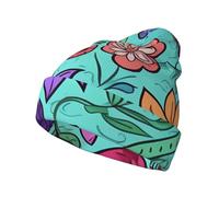 IguaTu Colored Doodle Flowers Warm Knit Beanie Winter Hat for Men and Women Soft Stretchy Thermal Hat for Everyday Cold Weather Comfort
