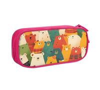 IguaTu Colorful Bears Large Capacity Pencil Case - Double Layer Stationery Organiser for School, Office, Travel Use