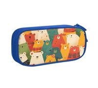 IguaTu Colorful Bears Large Capacity Pencil Case - Double Layer Stationery Organiser for School, Office, Travel Use
