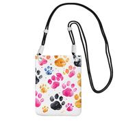 IguaTu Colorful Dog Paws Crossbody Phone Bag for Women, Small Shoulder Purse with Adjustable Strap, Phone Pouch for Travel & Daily Use
