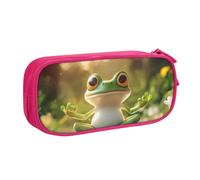 IguaTu Cute Funny Frog Doing Yoga Large Capacity Pencil Case - Double Layer Stationery Organiser for School, Office, Travel Use