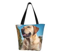 IguaTu Cute Labrador Dog Women Casual Shoulder Tote Bag Large Capacity Lightweight Handbag with Zipper for Shopping Travel and Daily Use