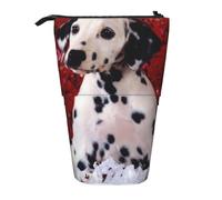 IguaTu Dalmatian Puppy Expandable Pencil Case, Telescopic Stationery Organizer, Durable Oxford Fabric Multi-Use Bag for Pens, Makeup
