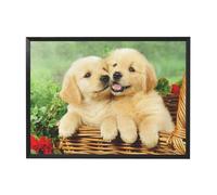 IguaTu Dog Golden Retriever Black Frame Canvas Art 30x40 - Modern Minimalist Wall Decor For Home, Office & Living Room