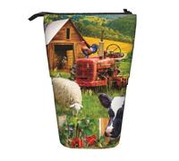 IguaTu Farm Animals Expandable Pencil Case, Telescopic Stationery Organizer, Durable Oxford Fabric Multi-Use Bag for Pens, Makeup
