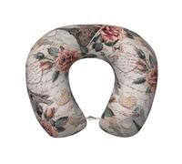 IguaTu Flower Paris Eiffel Tower Comfortable U-Shaped Travel Neck Pillow - Memory Foam Support Cushion with Washable Cover