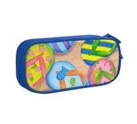 IguaTu Funny Flip Flops Slippers Art Pencil Case, Large Capacity Double Layer Student Pencil Case - Durable Oxford Fabric School and Office Supplies Organizer