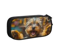 IguaTu Funny Yorkie Dog Large Capacity Pencil Case - Double Layer Stationery Organiser for School, Office, Travel Use