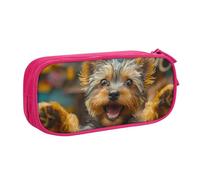 IguaTu Funny Yorkie Dog Large Capacity Pencil Case - Double Layer Stationery Organiser for School, Office, Travel Use