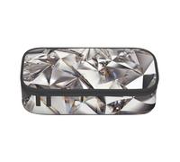 IguaTu Glitter Abstract Diamond Crystal Pattern Large Capacity Pencil Case for School, Stationery Organiser Pouch with Compartments, Zipper Bag