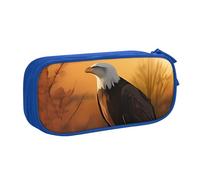 IguaTu Golden Sunset Bald Eagle Large Capacity Pencil Case - Double Layer Stationery Organiser for School, Office, Travel Use