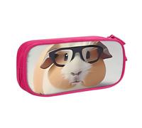 IguaTu Guinea Pig with Glasses Large Capacity Pencil Case - Double Layer Stationery Organiser for School, Office, Travel Use