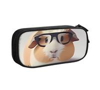 IguaTu Guinea Pig with Glasses Large Capacity Pencil Case - Double Layer Stationery Organiser for School, Office, Travel Use