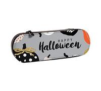 IguaTu Happy-Halloween-Day-Trick-Or-Treat Hard Shell Leather Pencil Case & Makeup Organizer - Waterproof Zippered Cosmetic Brush Bag, Compact Travel Pen Pouch for School, Office Gift