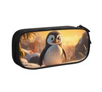 IguaTu Happy Penguin Large Capacity Pencil Case - Double Layer Stationery Organiser for School, Office, Travel Use