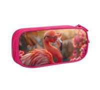 IguaTu Hello Glasses Flamingo Large Capacity Pencil Case - Double Layer Stationery Organiser for School, Office, Travel Use