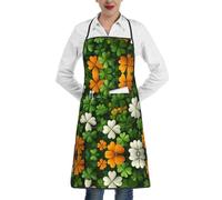 IguaTu irish flag Cooking Apron with Pocket Waterproof Bib Apron for Men Women Kitchen Restaurant Work Use