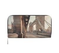 IGUATU London Long Leather Wallet for Women Clutch Purse with Zipper Card Holder and Coin Pocket