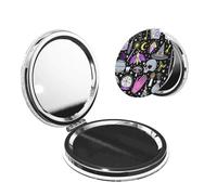 IguaTu Magic Witch Witchcraft Bohemian Drawing Portable Pocket Makeup Mirror Compact Travel Mirror with Double Sided Design for Purse Handbag and Daily Use