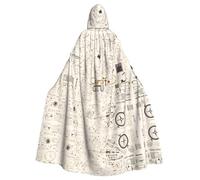 IguaTu Math Geometry Geek Calculus Halloween Adult Hooded Cloak Long Costume Cape with Ribbon Tie, Full Print Cosplay Robe for Party & Masquerade