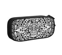 IguaTu Mayan Calendar End of The World Pencil Case, Large Capacity Double Layer Student Pencil Case - Durable Oxford Fabric School and Office Supplies Organizer