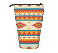 IguaTu Native American Expandable Pencil Case, Telescopic Stationery Organizer, Durable Oxford Fabric Multi-Use Bag for Pens, Makeup