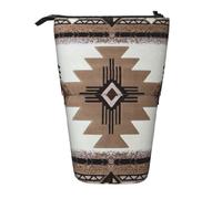 IguaTu Native American Expandable Pencil Case, Telescopic Stationery Organizer, Durable Oxford Fabric Multi-Use Bag for Pens, Makeup