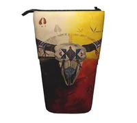 IguaTu Native American Expandable Pencil Case, Telescopic Stationery Organizer, Durable Oxford Fabric Multi-Use Bag for Pens, Makeup