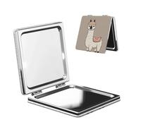 IguaTu No Drama Llama Portable Pocket Makeup Mirror Compact Travel Mirror with Double Sided Design for Purse Handbag and Daily Use