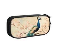 IguaTu Oriental Peacock On Flower Tree Large Capacity Pencil Case - Double Layer Stationery Organiser for School, Office, Travel Use