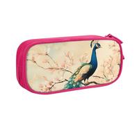 IguaTu Oriental Peacock On Flower Tree Large Capacity Pencil Case - Double Layer Stationery Organiser for School, Office, Travel Use