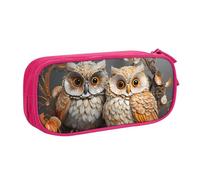 IguaTu Owls On Tree Branches Large Capacity Pencil Case - Double Layer Stationery Organiser for School, Office, Travel Use