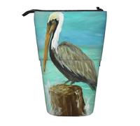 IguaTu Pelicans Art Print Expandable Pencil Case, Telescopic Stationery Organizer, Durable Oxford Fabric Multi-Use Bag for Pens, Makeup