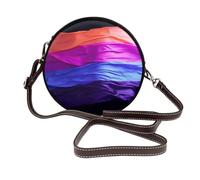 IguaTu Pride Flag Vivid Color Round Leather Shoulder Bag for Women with Detachable Strap, Stylish Crossbody Circle Purse