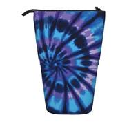 IguaTu Purple Tie Dye Expandable Pencil Case, Telescopic Stationery Organizer, Durable Oxford Fabric Multi-Use Bag for Pens, Makeup