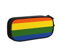 IguaTu Rainbow Flag Pencil Case, Large Capacity Double Layer Student Pencil Case - Durable Oxford Fabric School and Office Supplies Organizer