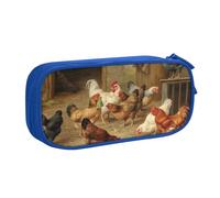 IguaTu Roast Chicken Hen Farm Pencil Case, Large Capacity Double Layer Student Pencil Case - Durable Oxford Fabric School and Office Supplies Organizer