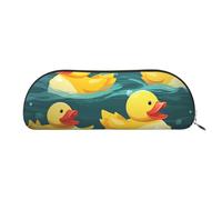 IguaTu Rubber Ducks Leather Pencil Pouch - Cosmetic Bag with Smooth Zip - Coin Bag - Office Stationery Organiser