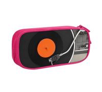 IguaTu Vintage Vinyl Record Pencil Case, Large Capacity Double Layer Student Pencil Case - Durable Oxford Fabric School and Office Supplies Organizer