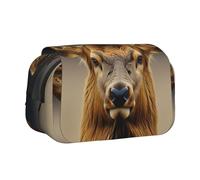IguaTu White Tailed Deer1 Double-Layer Pencil Case, Oxford Fabric Pen Pouch with Zipper and Flap, Large Capacity Stationery Bag for School Office Travel