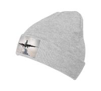 IguaTu Winter Woolen Hat for Men Women,Soft Warm Knit Hat,Airplane Art Winter Outdoor Hat Gray