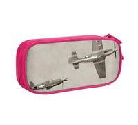 IguaTu World War 2 Aircraft Airplane Pencil Case, Large Capacity Double Layer Student Pencil Case - Durable Oxford Fabric School and Office Supplies Organizer