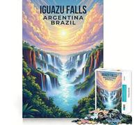Iguazu Falls, Argentina∕Brazil's Shared Treasure 1000 Pieces Jigsaws Adults Puzzles Gifts Sharp Thinking Cozy Fun Fun Activity Game Night (38x26cm)
