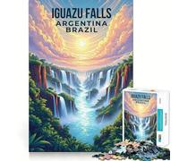 Iguazu Falls, Argentina∕Brazil's Shared Treasure Jigsaw Puzzle 1000 Piece for Adults Focus Boost Real Thick Family Play Night Play (38x52cm)