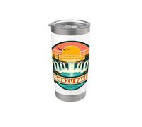 Iguazu Falls Iguaçu Souvenirs Memorabilia Retro Sunset Sun Stainless Steel Insulated Tumbler